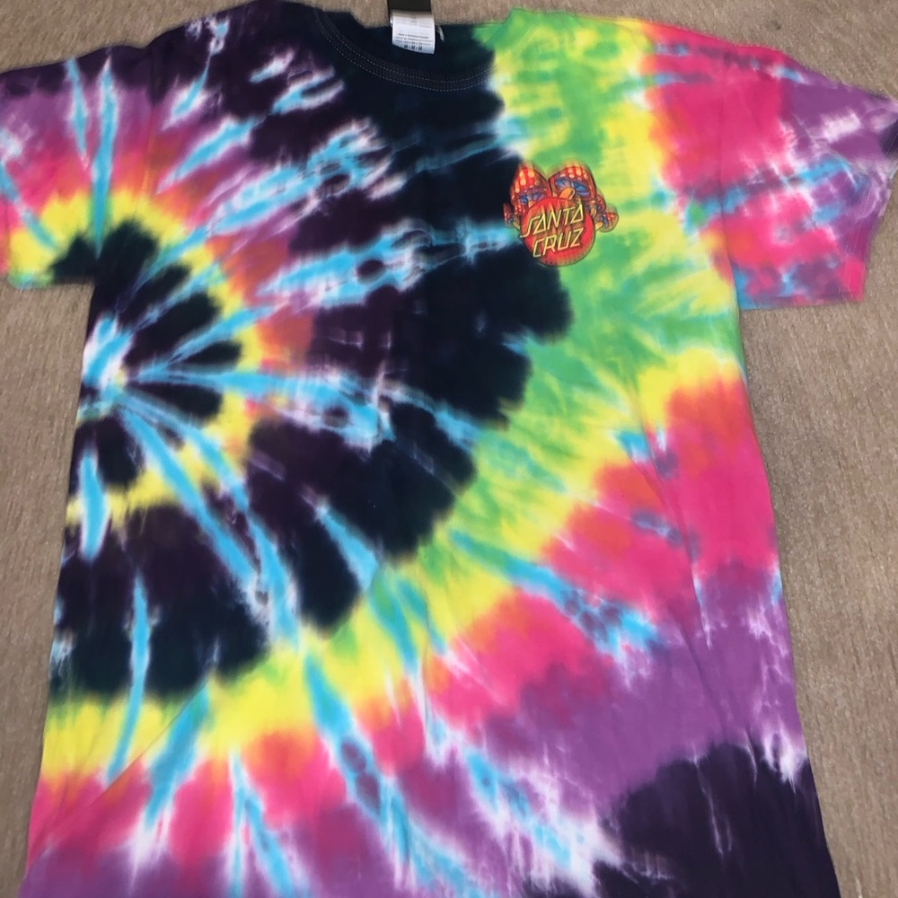 tie dye santa cruz tee